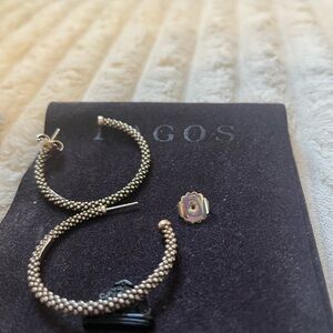LAGOS Silver Caviar Hoop Earrings